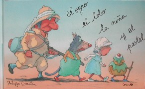 El ogro, el lobo, la niña y el pastel