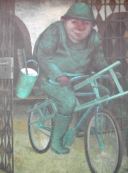 El señor Todoazul: abrillantador de placas callejeras